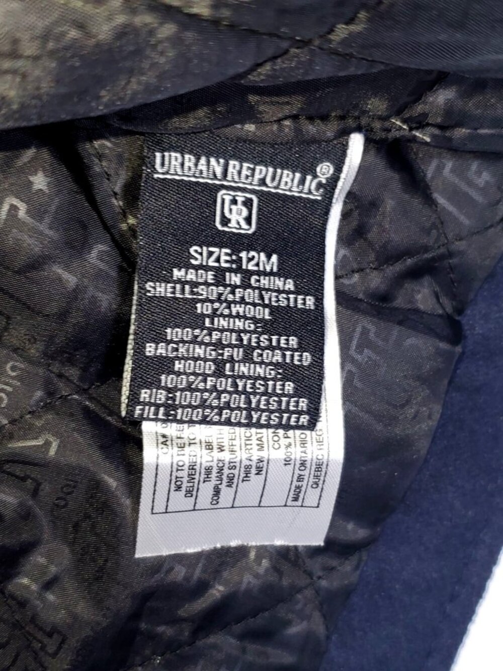 NWT Urban Republic Baby's Navy BlueWool Winter Jacket Size 12 M 1066 - Picture 13 of 13